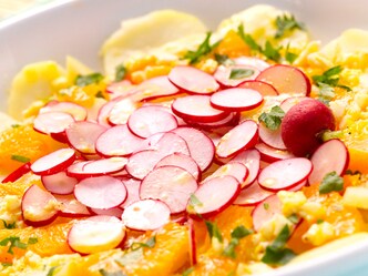 Salade de pommes de terre à l’orange et aux radis
