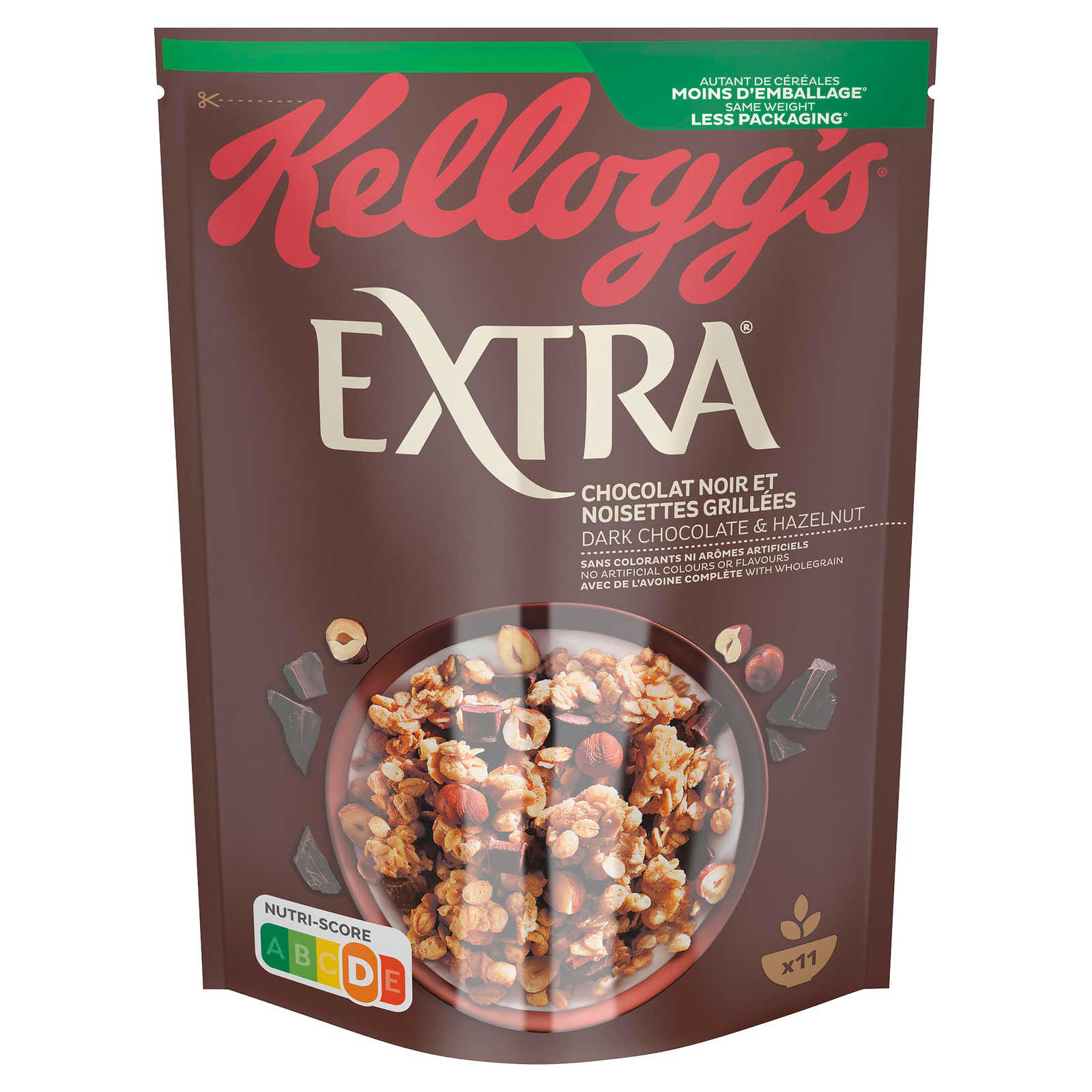 Kellogg s Extra Céréales Crunchy Muesli Chocolat noir gr Delhaize