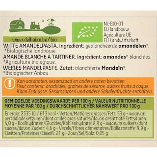 Delhaize | Bio | Beurre | Amande | Blanc | Bio 