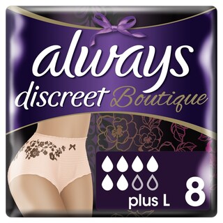 Always | Discreet | 8 Culottes | Incontinence | Femme | Large 