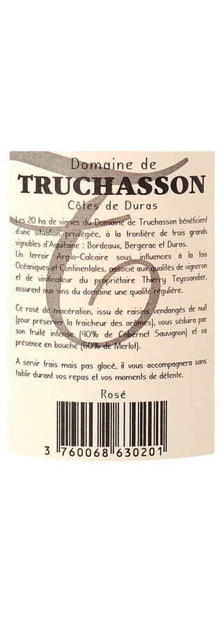 FR SUD OUEST  COTES DE DURAS | Sud-Ouest - Côtes de Duras | Domaine de Truchasson Rosé 