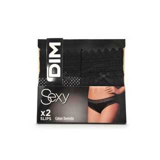 Dim | Slips Sexy Fashion | zwart/dots | 40/42 