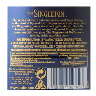 The Singleton of Dufftown | Whisky | Scotch | 40% alc 
