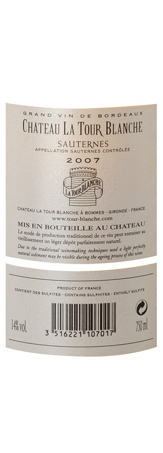 France - Frankrijk | Bordeaux Sauternes | Chateau La Tour Blanche 2007 