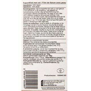 Delhaize | Filet de faisan avec peau 