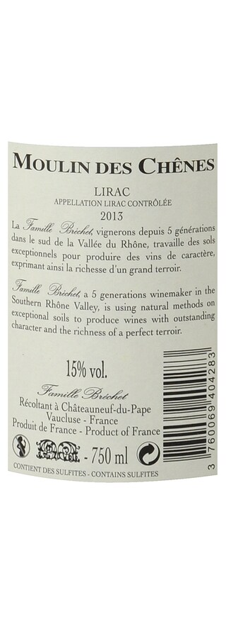 FR RHONE LIRAC | Rhône - Lirac AC | Moulin des Chênes 2013 Rood 