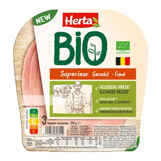 Herta | Jambon cuit fumé | 3 Tranches | Bio 