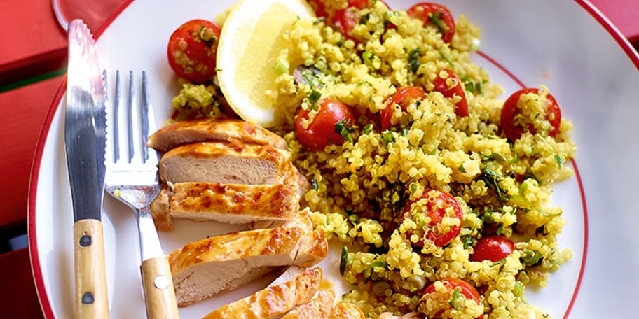 Poulet grillé et salade de quinoa façon taboulé