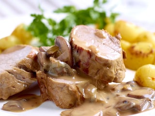 Varkenshaasje met champignons