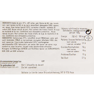 Delhaize | Boudins | Blanc | Fines herbes | Porc 