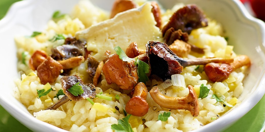 Risotto aux champignons des bois et au brie