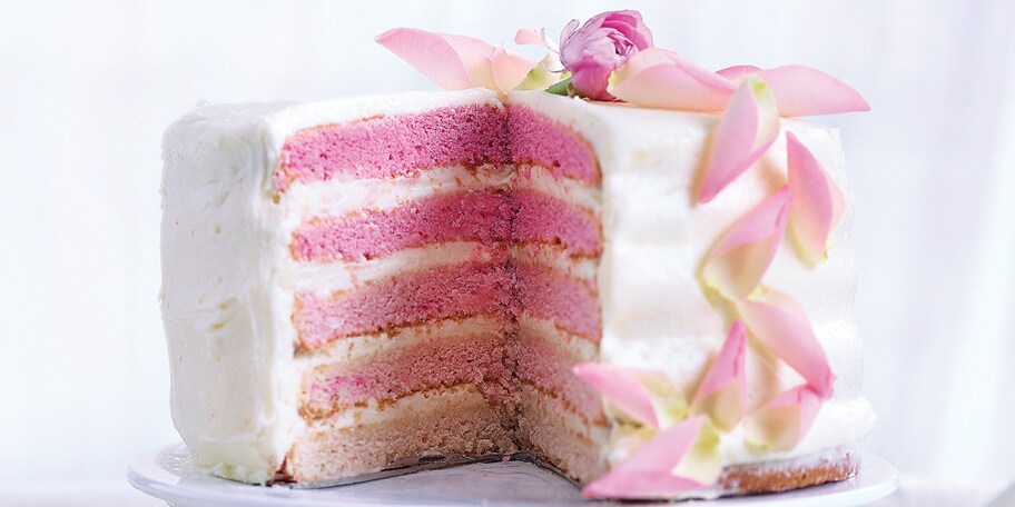 Pink rainbow cake