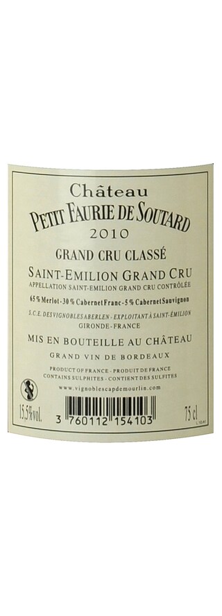 FR BORDEAUX ST-EMILION GCC | Petit Faurie de Soudard 2010 
