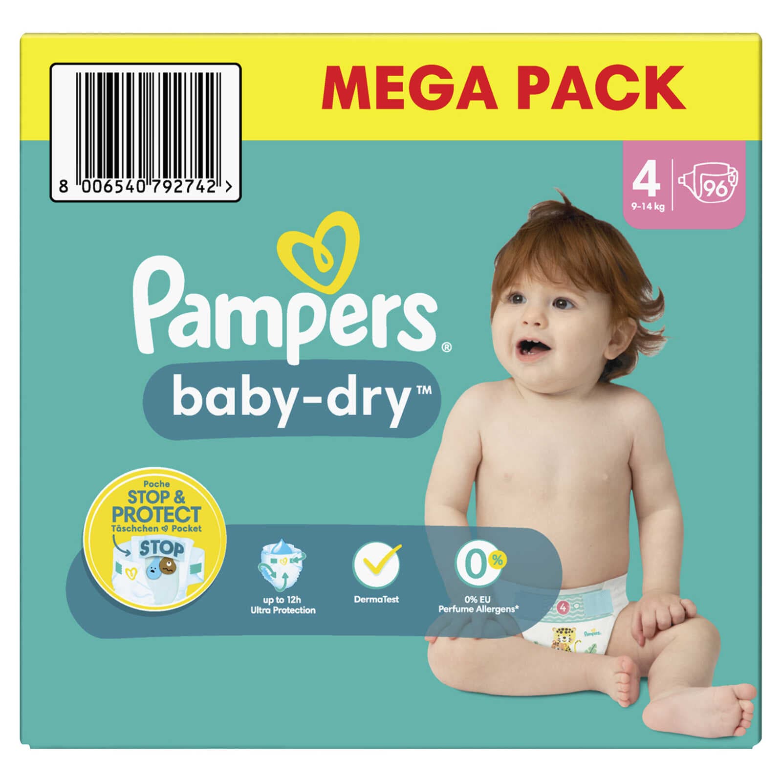 inzet Sada pizza Pampers | Baby Dry | Luiers | Maat 4 | Mega pack | 96 st | Delhaize