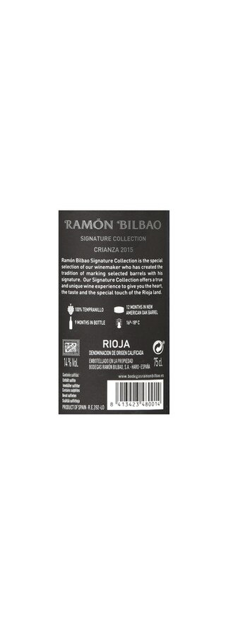 Espagne - Spanje | Rioja | Ramon Bilbao Crianza 2015 