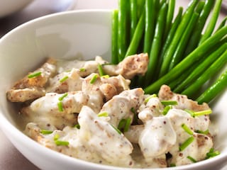 Emincé de porc à la moutarde à l’ancienne