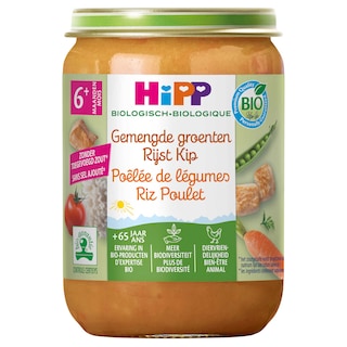 Hipp | Maaltijd | Groenten Kip Rijst | 6M | Bio 