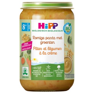 Hipp | Maaltijd | Romige Pasta Groenten | 8M | Bio 220 gr
