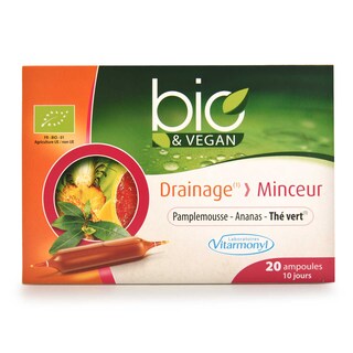 Bio Vegan | Laboratoires Vitarmonyl | Ampoules | Drainage minceur | Bio 
