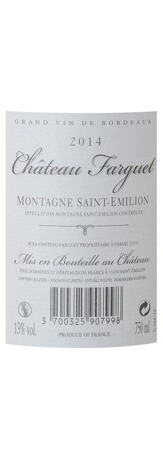 FR BORDEAUX MONTAGNE ST-EMILIO | Château Farguet 2014 