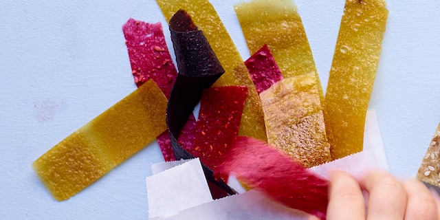 Cuir de fruits aux pommes et myrtilles