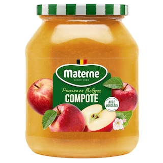 Materne | Compote | Pommes | Morceaux | Bocal 850 gr