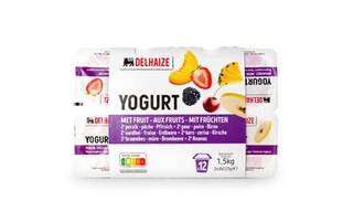 Delhaize | Yoghurt | Gesuikerd | Mager | Fruit 12 x 125 gr