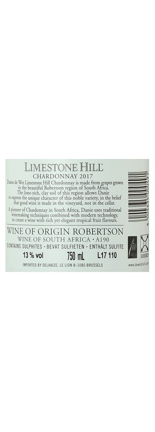 Afrique du Sud - Zuid-Afrika | Western Cape | Limestone Hill Chardonnay 2018 