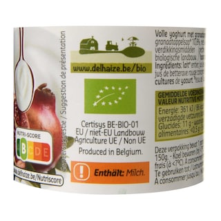 Delhaize | Bio | Yaourt entier | Grenade | Bio | 3+1 gratuit 