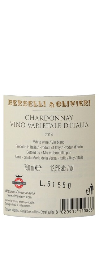 ITALIA - FRIULI | Friuli D.O.C. | Berselli & Gerbino Signature Chardonnay 2014 Blanc 