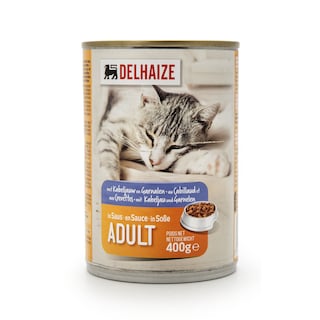 Delhaize | Aliment chat | Sauce | Cabillaud-Crevettes 