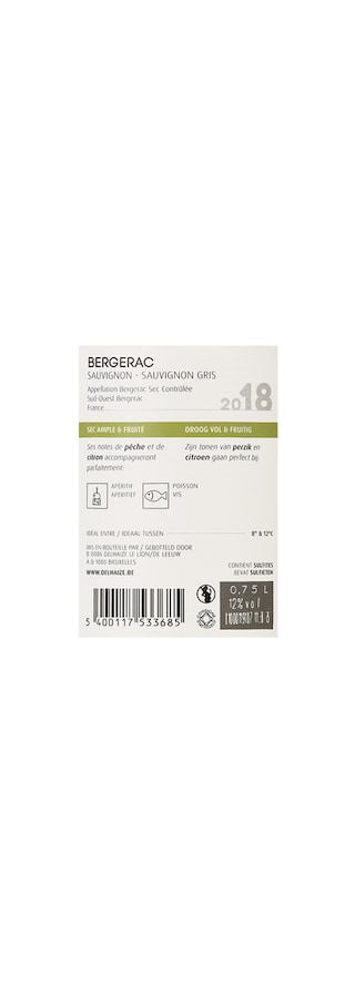 France - Frankrijk | Sud-Ouest - Bergerac | Bergerac Blanc Sec 2018 