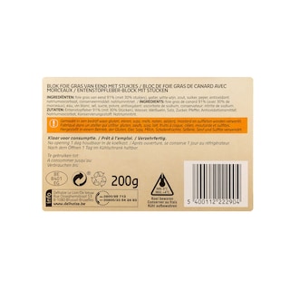Delhaize | Foie gras | Canard | Bloc 200 gr