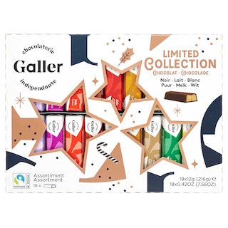 Galler | Chocolade | 18 Mini Repen | fairtrade 