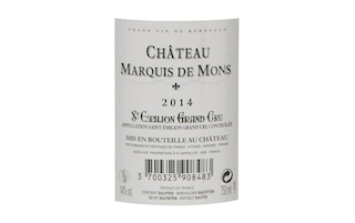 France - Frankrijk | Bordeaux - Saint Emilion Gc | Château Marquis de Mons 2014 Rouge 