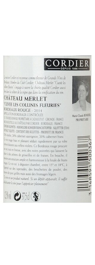 FR BORDEAUX BORDEAUX AC | Château Merlet 2014 
