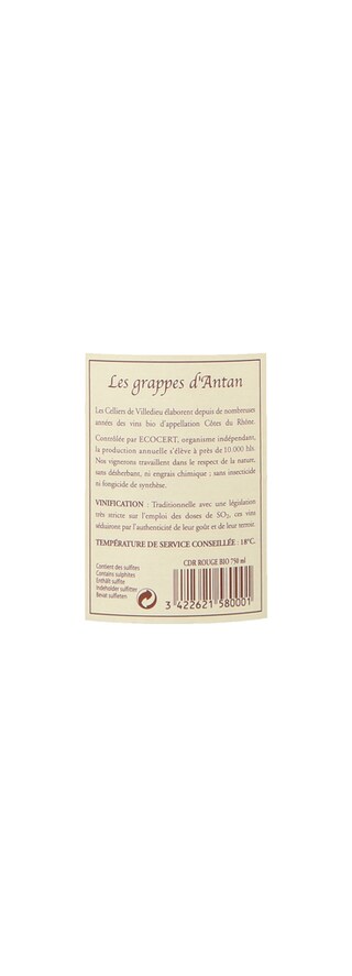 France - Frankrijk | Rhône - Côtes du Rhône | Les Grappes d'Antan 2018 | BIO 