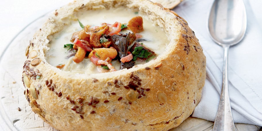 Potage aux champignons des bois