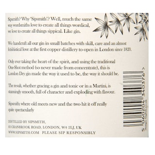 Sipsmith | Gin | London dry | 41.6% alc 