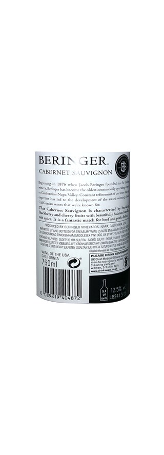 USA | California | Beringer Cabernet Sauvignon Rood 