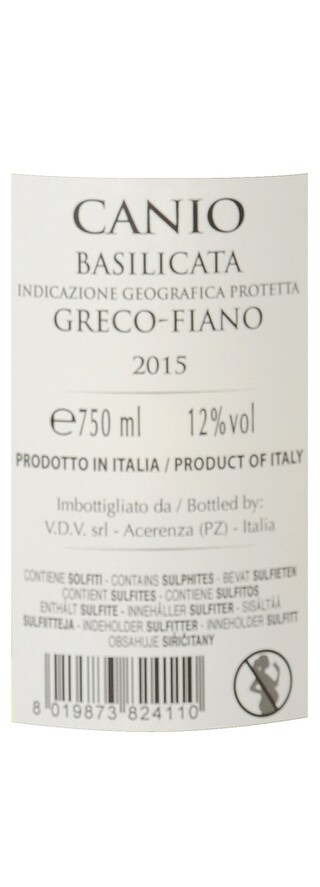 Italie - Italië | Basilicata IGP | Canio Basilicata Greco / Fiano Blanc 