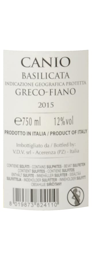 Italie - Italië | Basilicata IGP | Canio Basilicata Greco / Fiano Blanc 