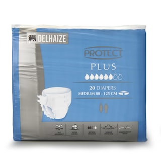 Delhaize | Protect|Incontinentie|Luiers|Plus|Medium|20 pc 20 st