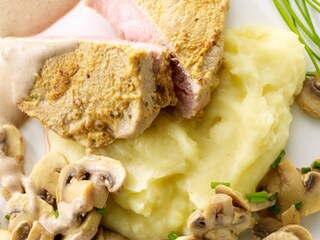 Médaillons de veau à la moutarde et au vinaigre balsamique