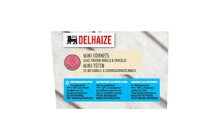 Delhaize | Mini cornets vanille et chocolat 