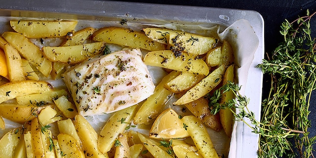 Fish & chips van leng in de oven