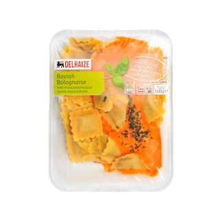 Delhaize | Ravioli | Bolognaise | Sauce mascarpone 