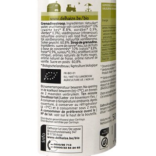 Delhaize | Bio | Siroop | Grenadine | Bio 50 cl