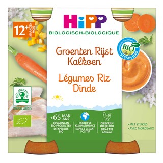 Hipp | Groenten-Rijst-Kalkoen | Bio | 12M 2 x 250 gr
