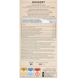 Delhaize | Café | Filtres | Dessert 